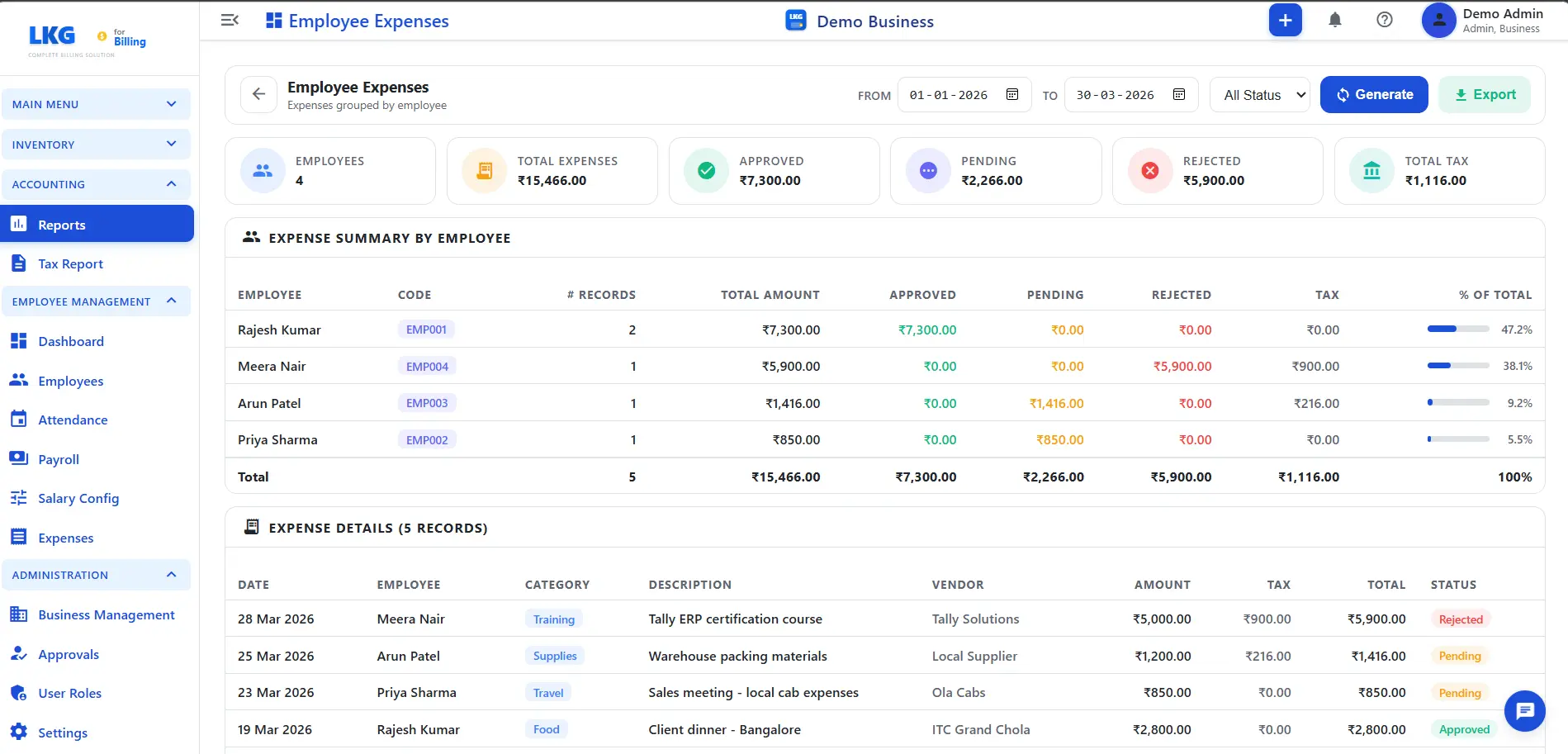 Screenshot 2 of LKG for Billing