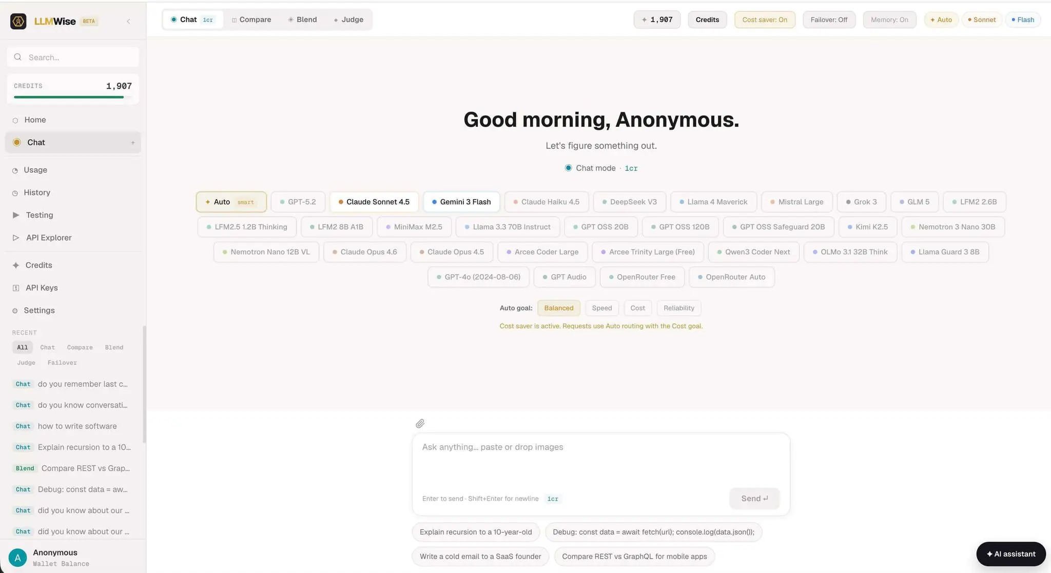 Screenshot 2 of LLMWise