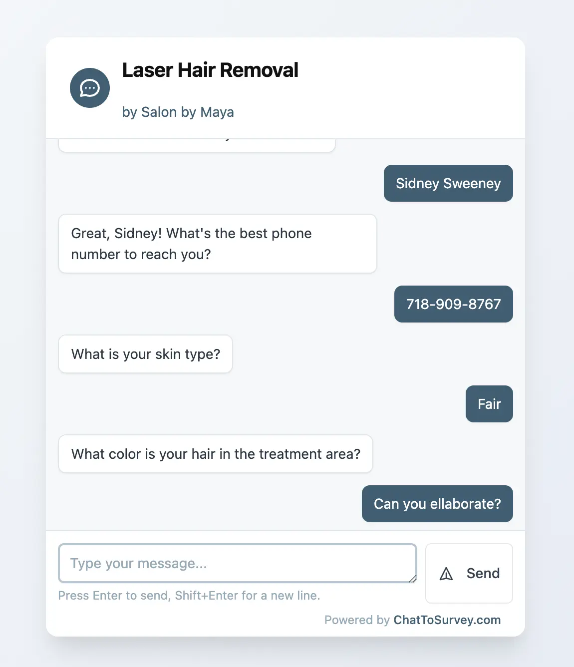 Screenshot 1 of Conversational Surveys