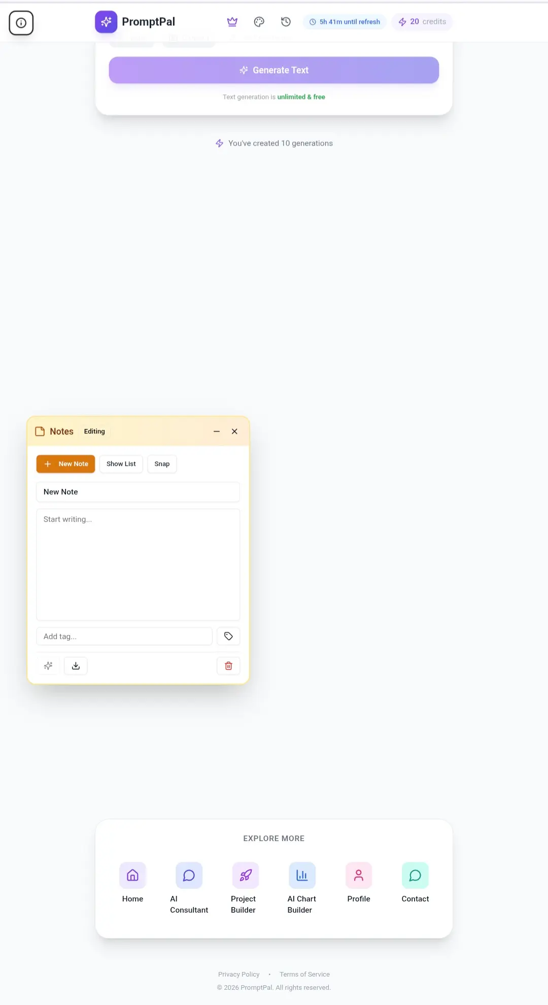 Screenshot 1 of PromptPal