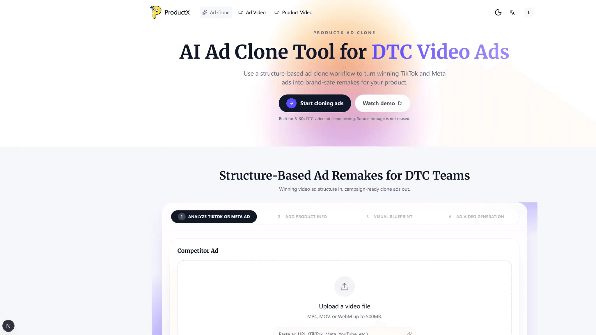 Screenshot 3 of ProductX AI Ad Clone Tool