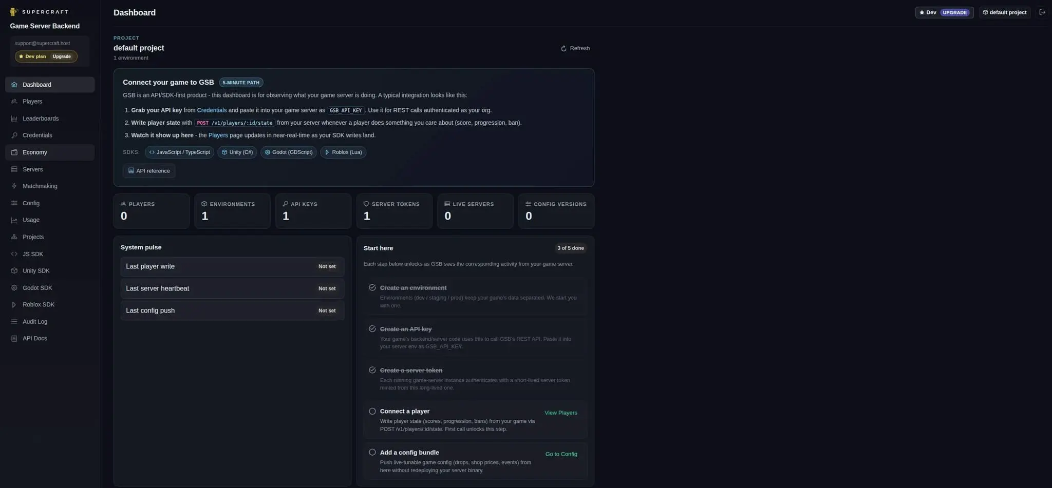 Screenshot 1 of Game Server Backend