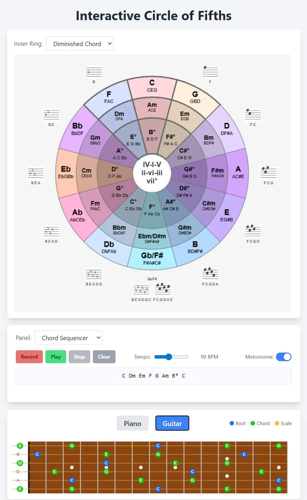 Screenshot 2 of Interactive Circle of Fifths