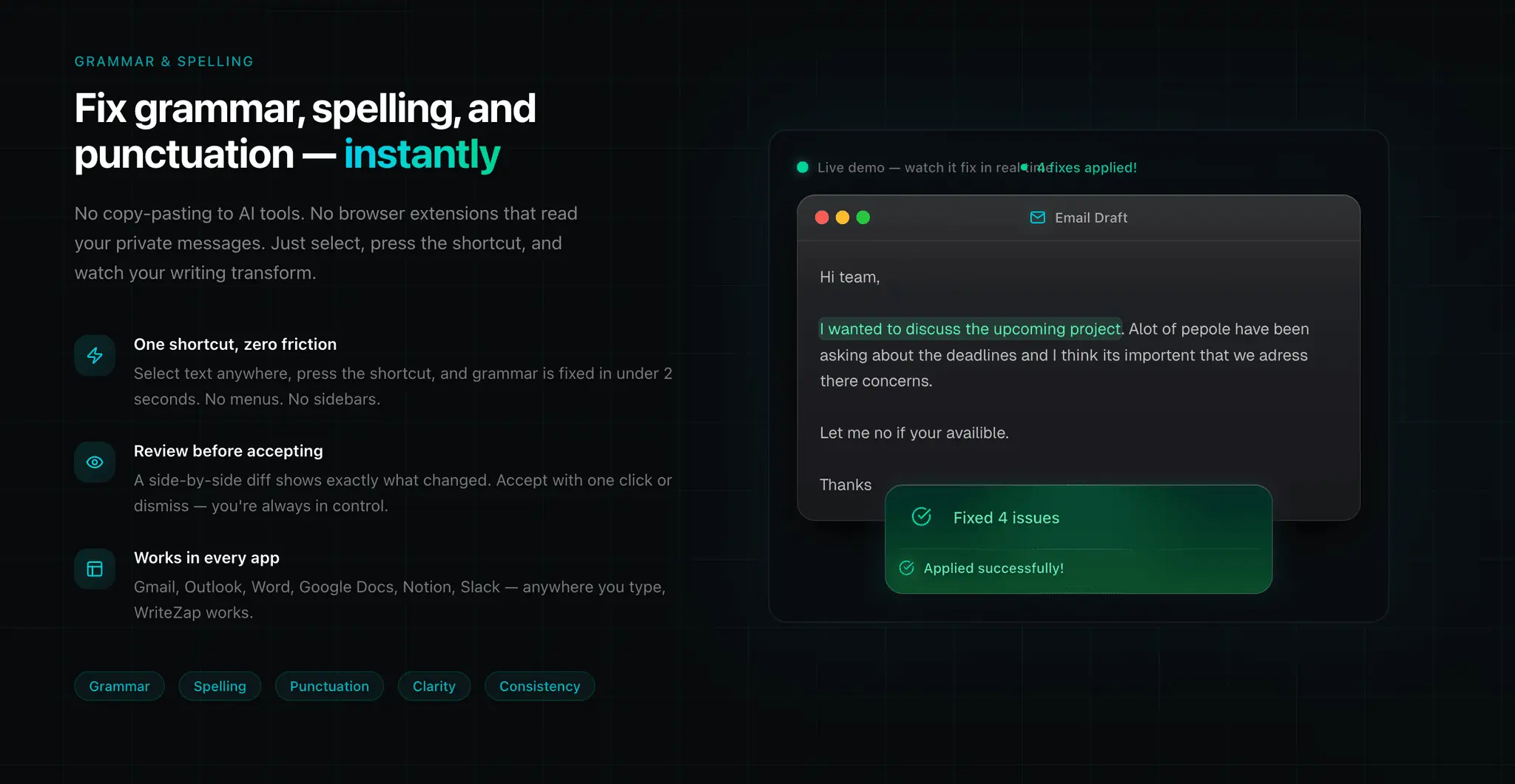 Screenshot 1 of WriteZap