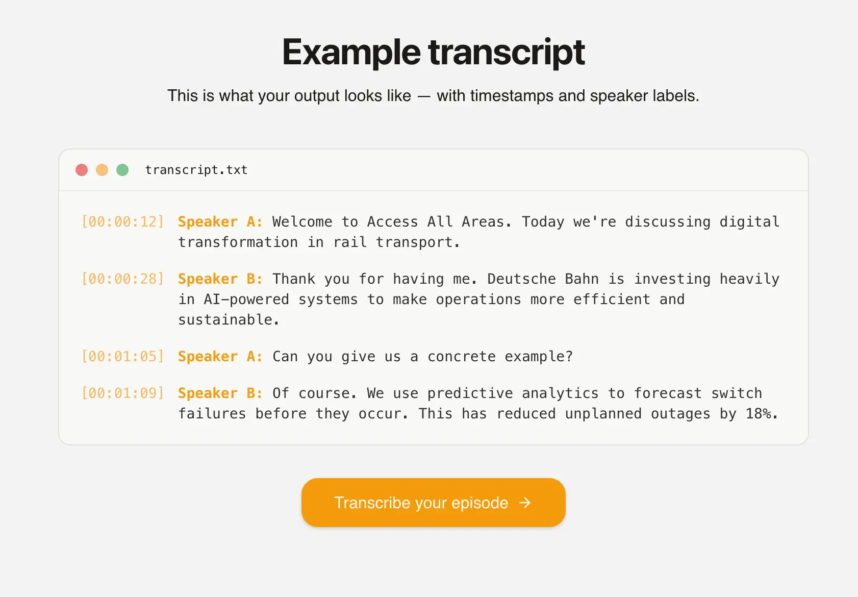 Screenshot 1 of Podcast2Text