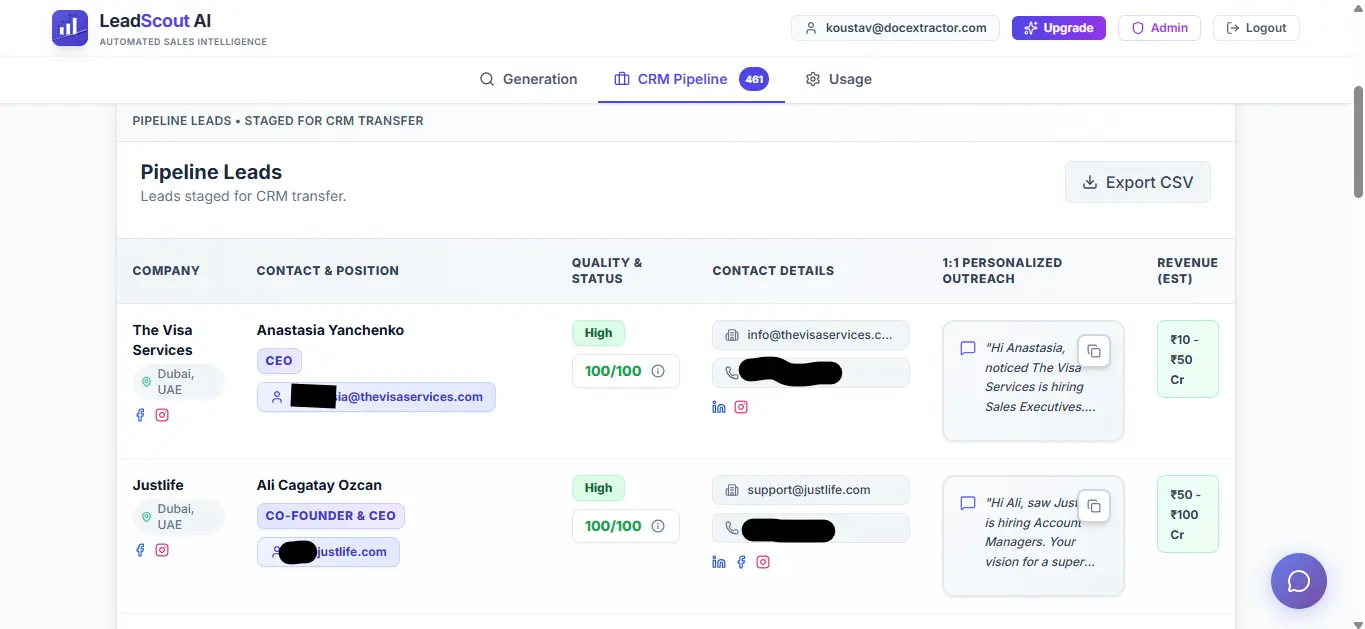 Screenshot 3 of LeadScoutAI