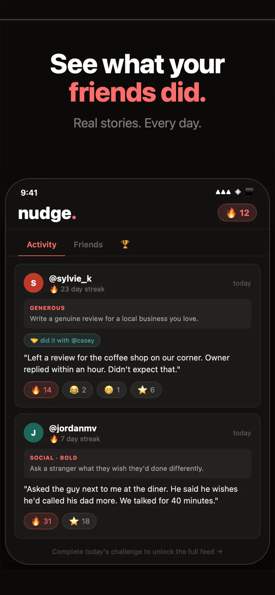 Screenshot 2 of nudge.: Daily Challenges