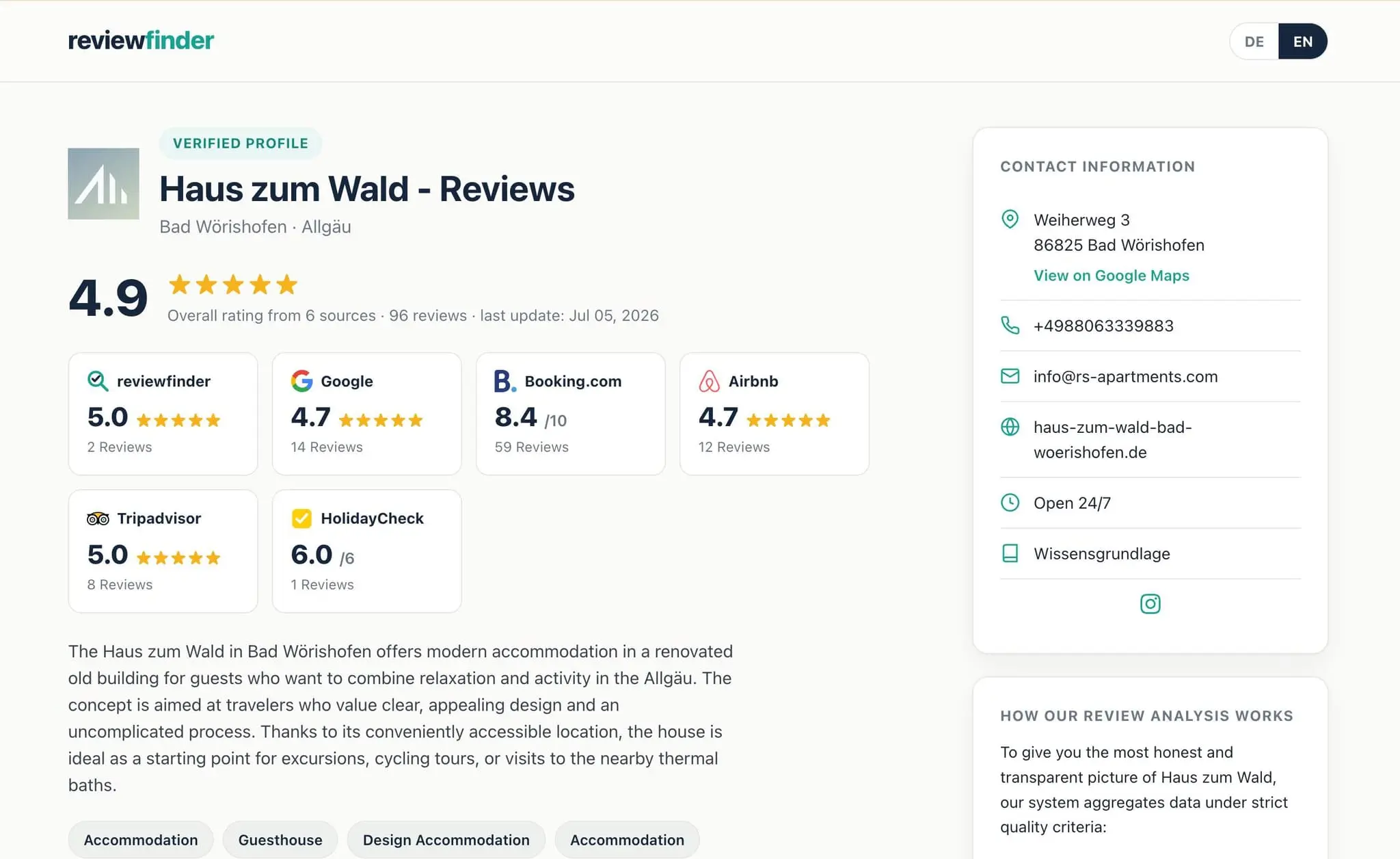 Screenshot 1 of reviewfinder