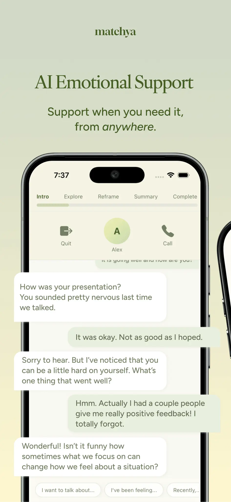 Screenshot 1 of Matchya | AI Emotional Support