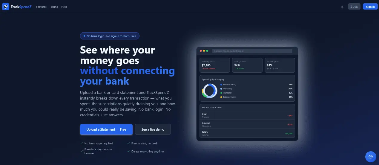 Screenshot 1 of TrackSpendZ