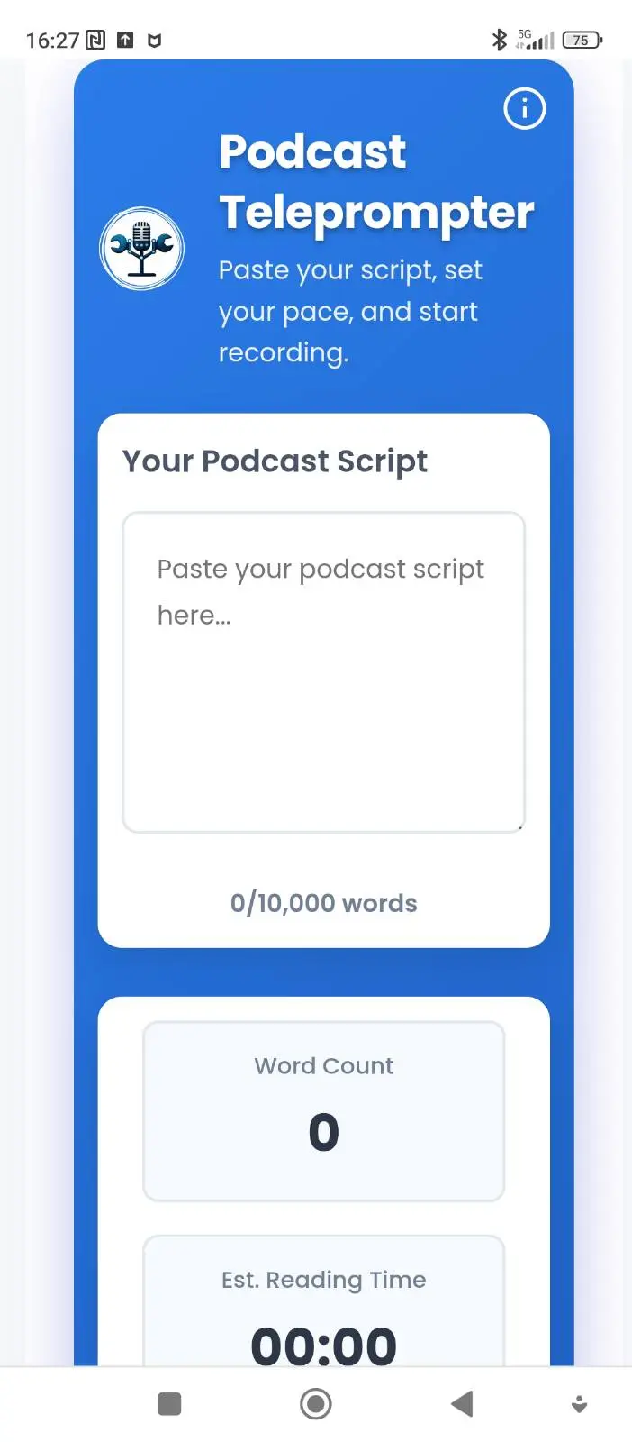 Screenshot 2 of Free Podcast Teleprompter