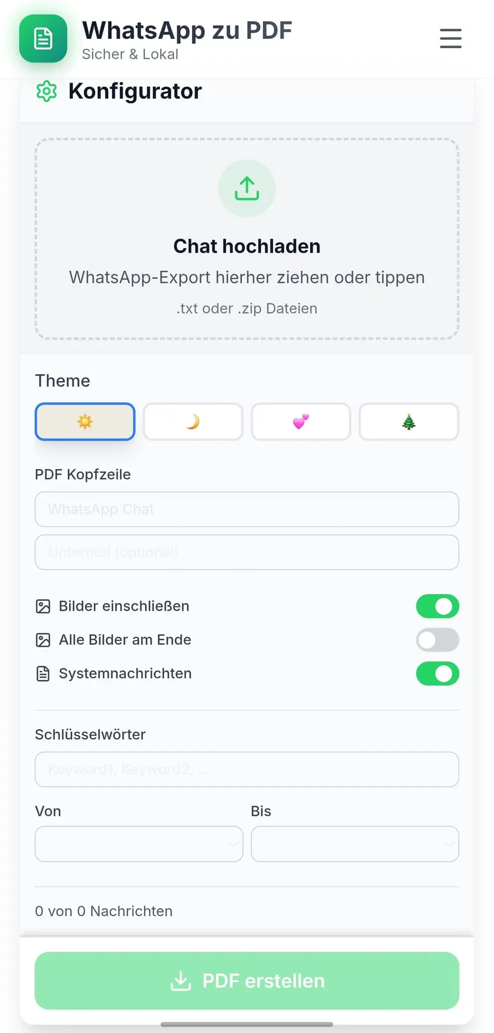Screenshot 2 of wa2pdf.de - WhatsApp to PDF Converter