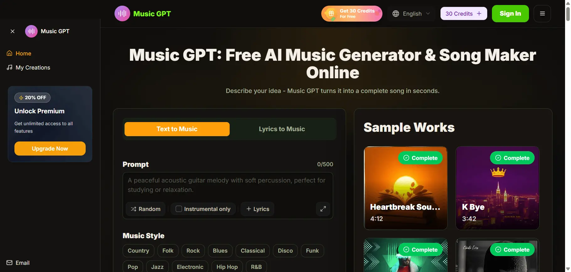 Screenshot 1 of Music GPT