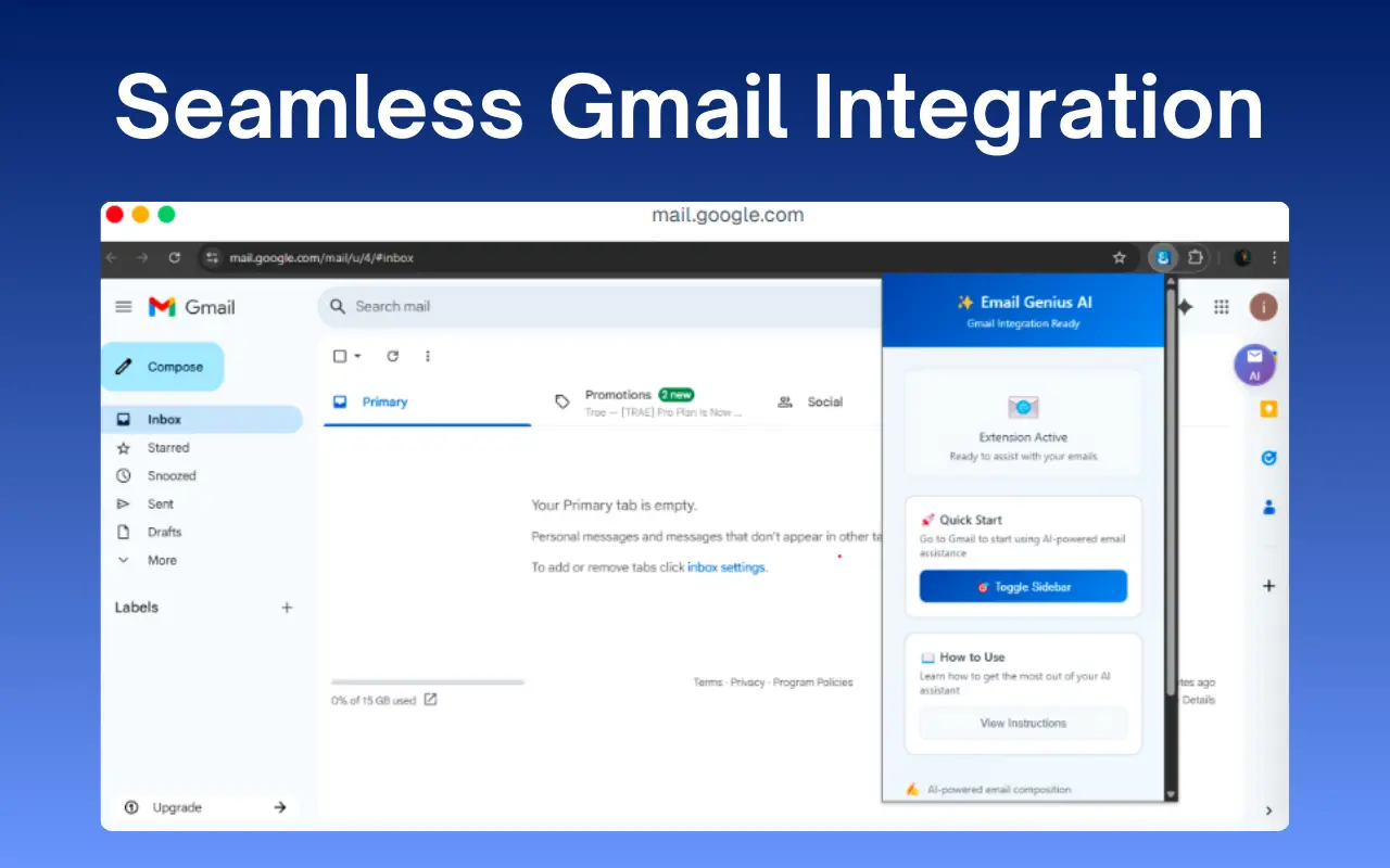 Screenshot 1 of EmailGenius AI