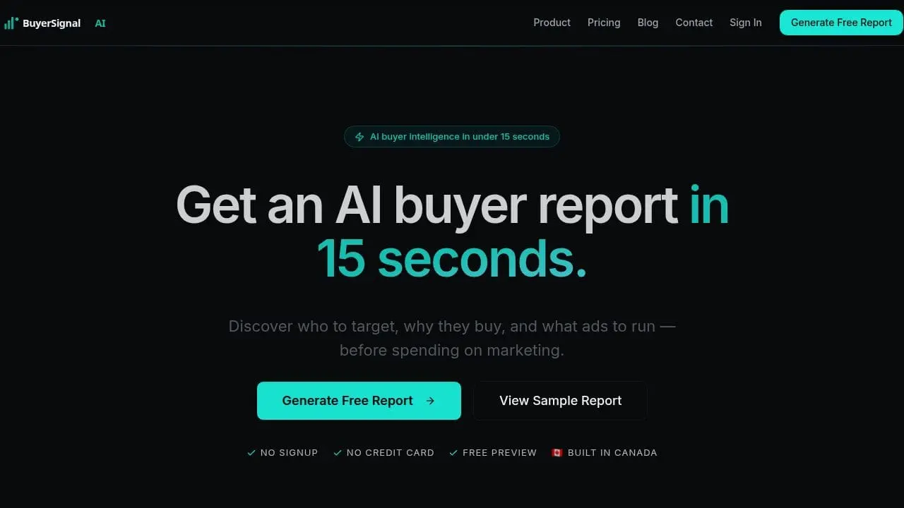 Screenshot 1 of BuyerSignal AI