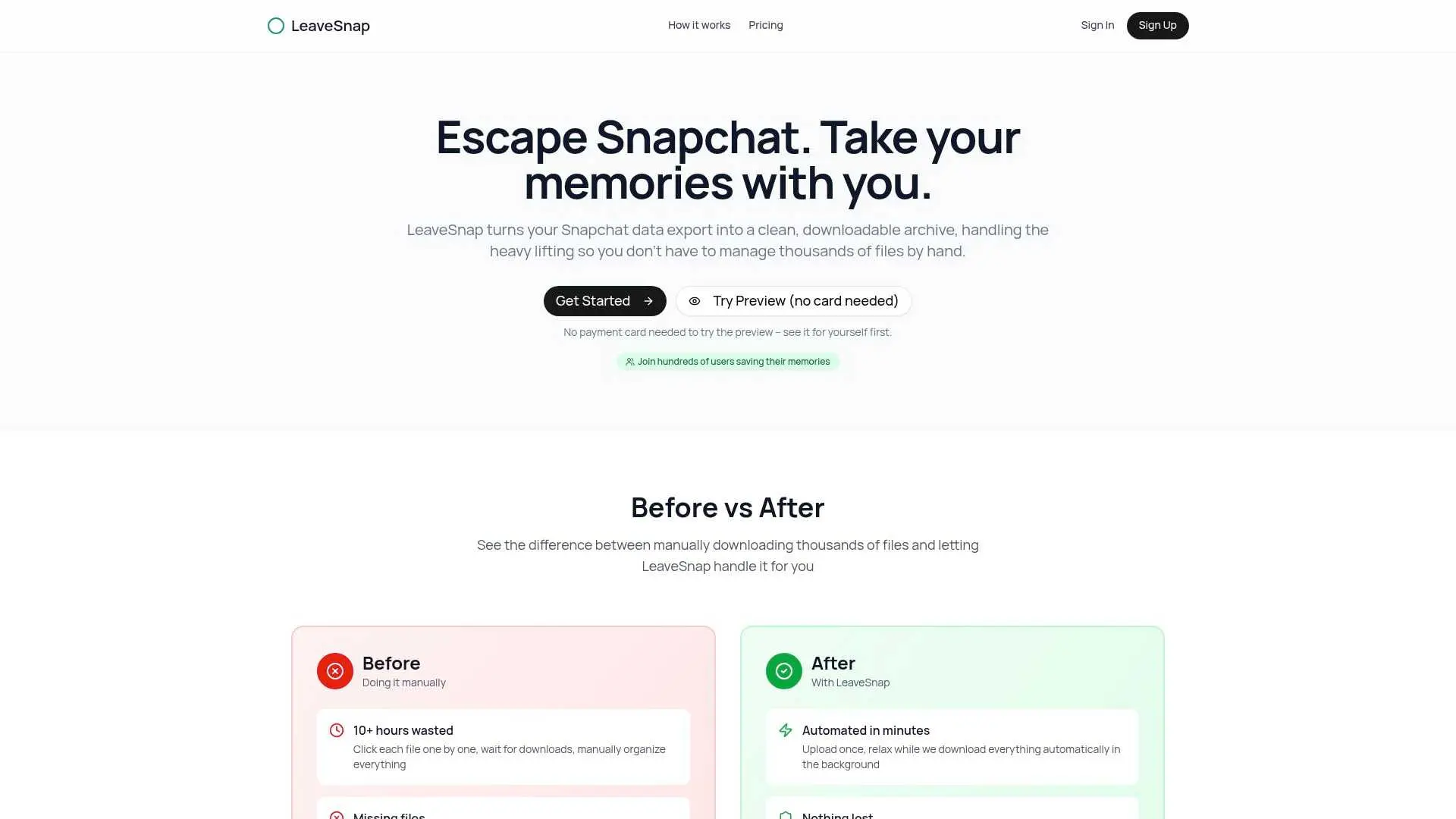 Screenshot 1 of LeaveSnap