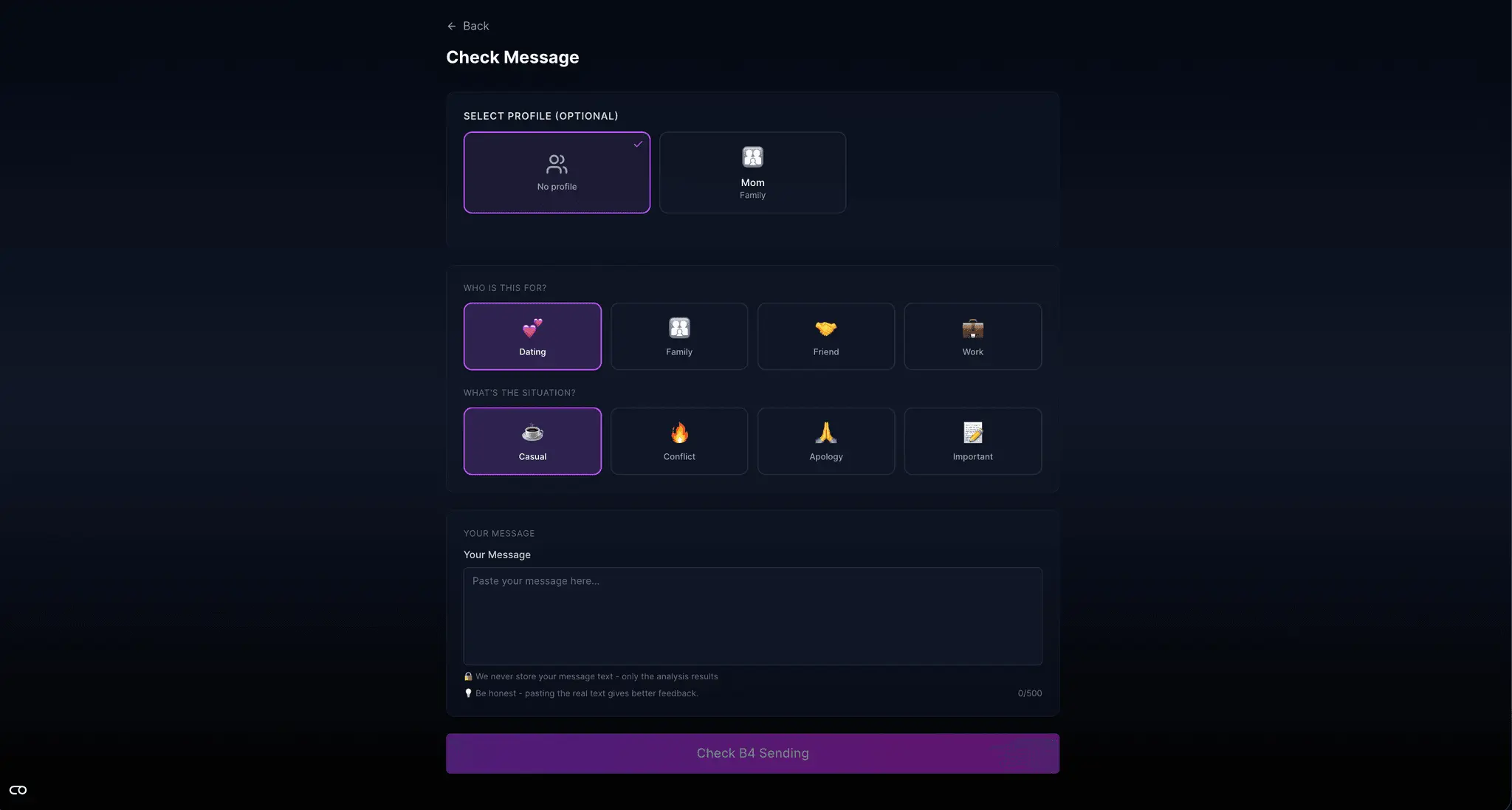 Screenshot 3 of B4Send - AI Message Analyzer