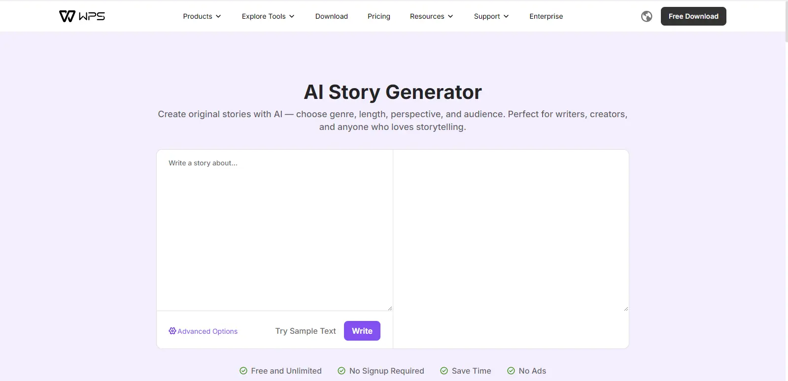 Screenshot 1 of AI Story Generator