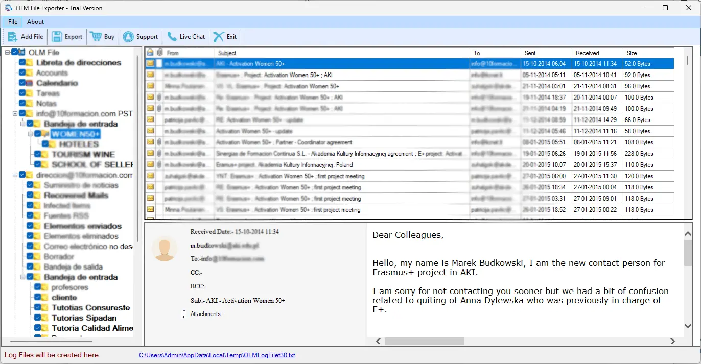 Screenshot 2 of Softaken OLM to PST Converter
