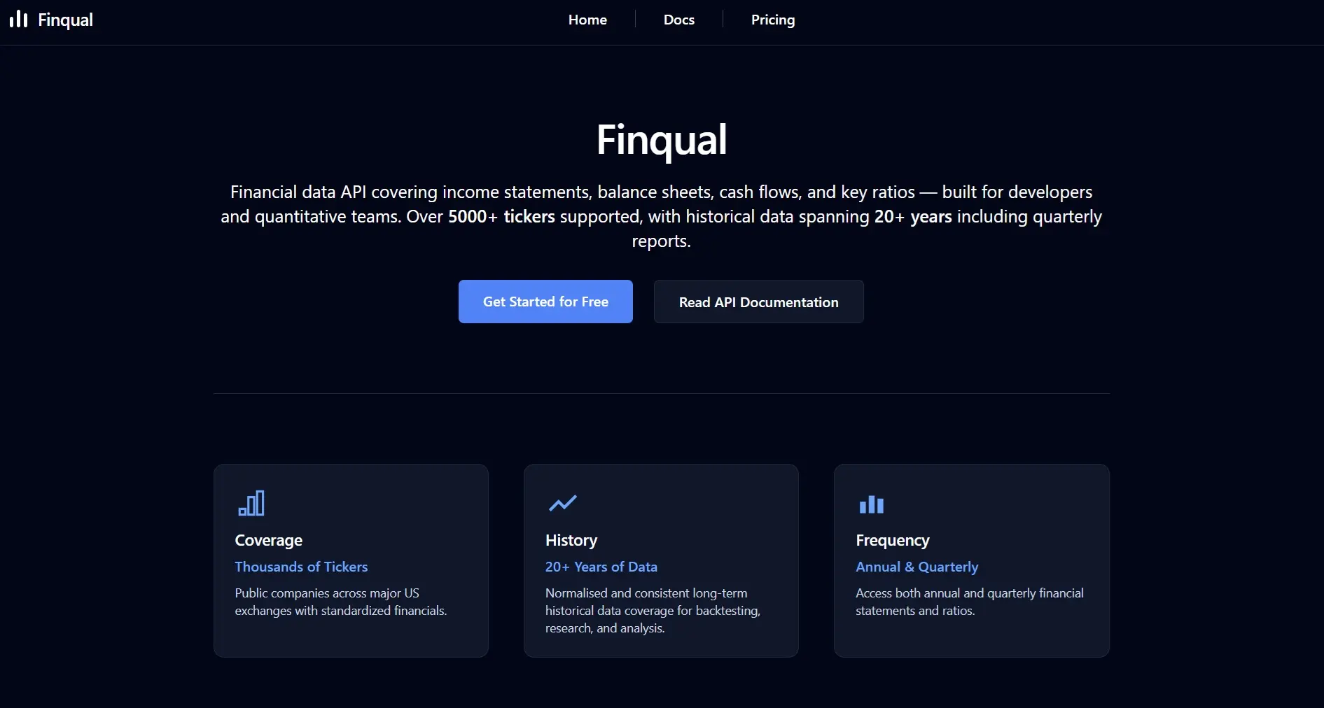 Screenshot 2 of Finqual - Fundamental Financial Data API