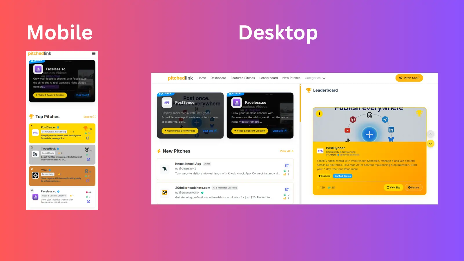 Screenshot 1 of PitchedLink