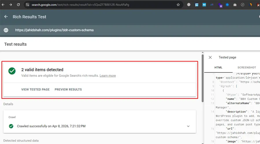 Screenshot 6 of BBH Custom Schema – Add Custom JSON-LD