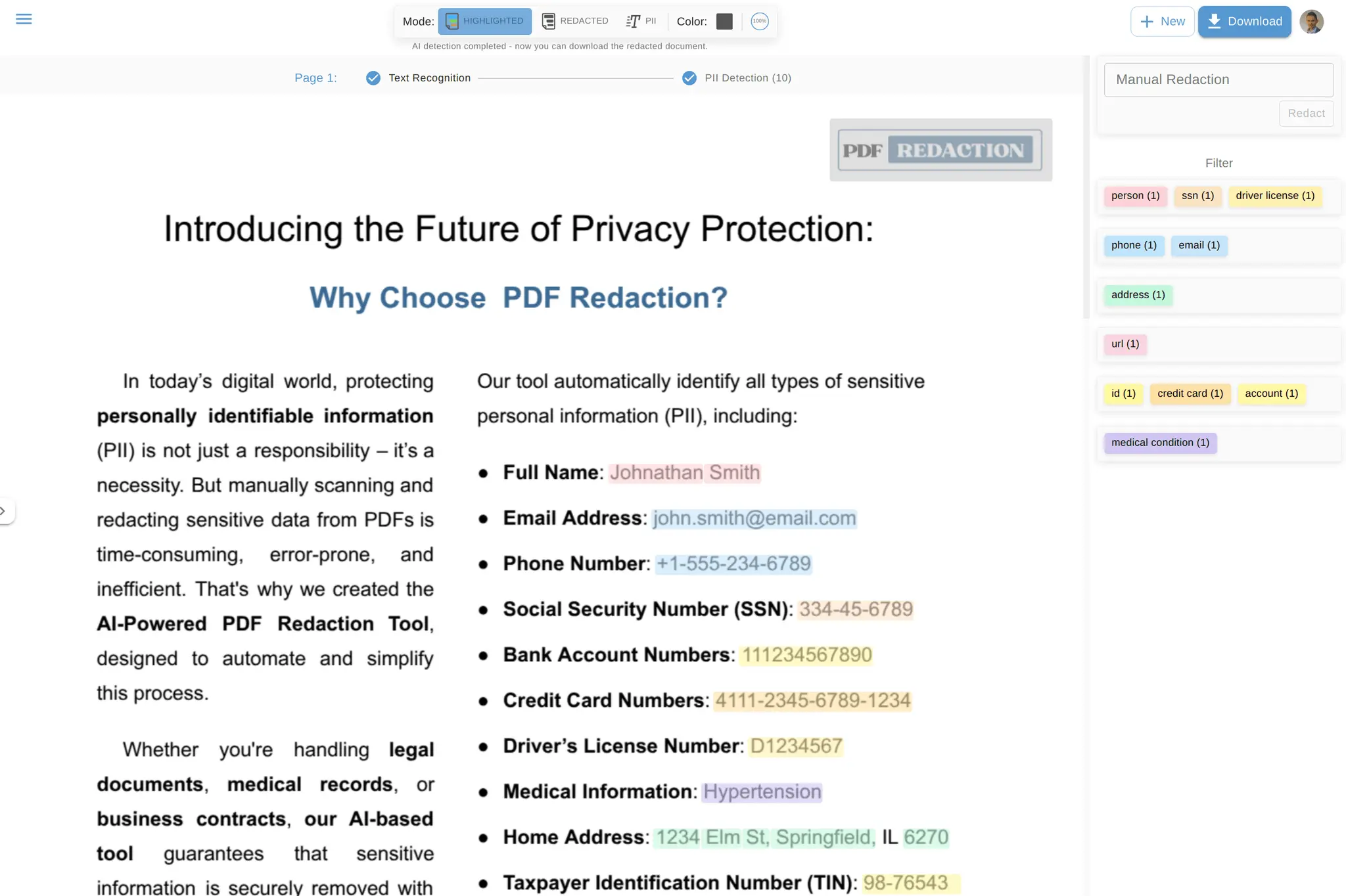 Screenshot 1 of PDF Redaction