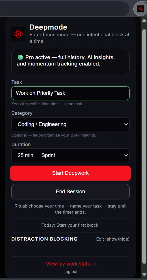 Screenshot 2 of Deepmode – Focus, on command