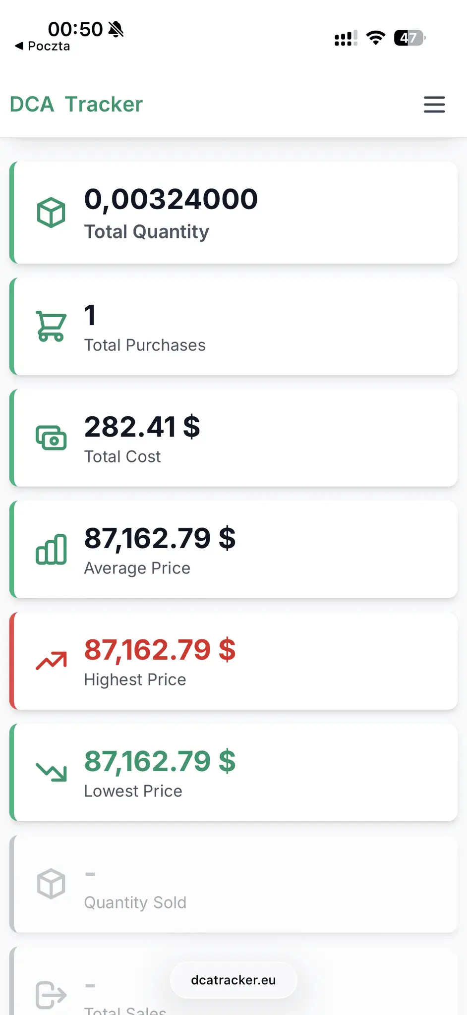 Screenshot 5 of DCA Tracker