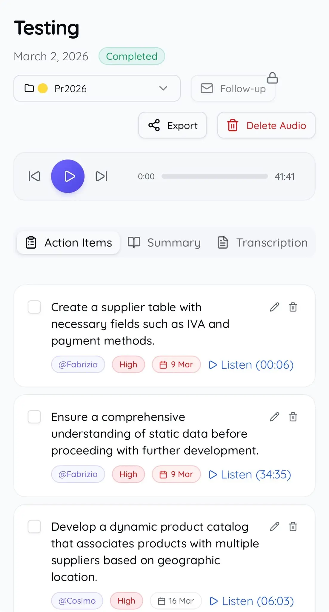 Screenshot 2 of Actem - Meeting Intelligence