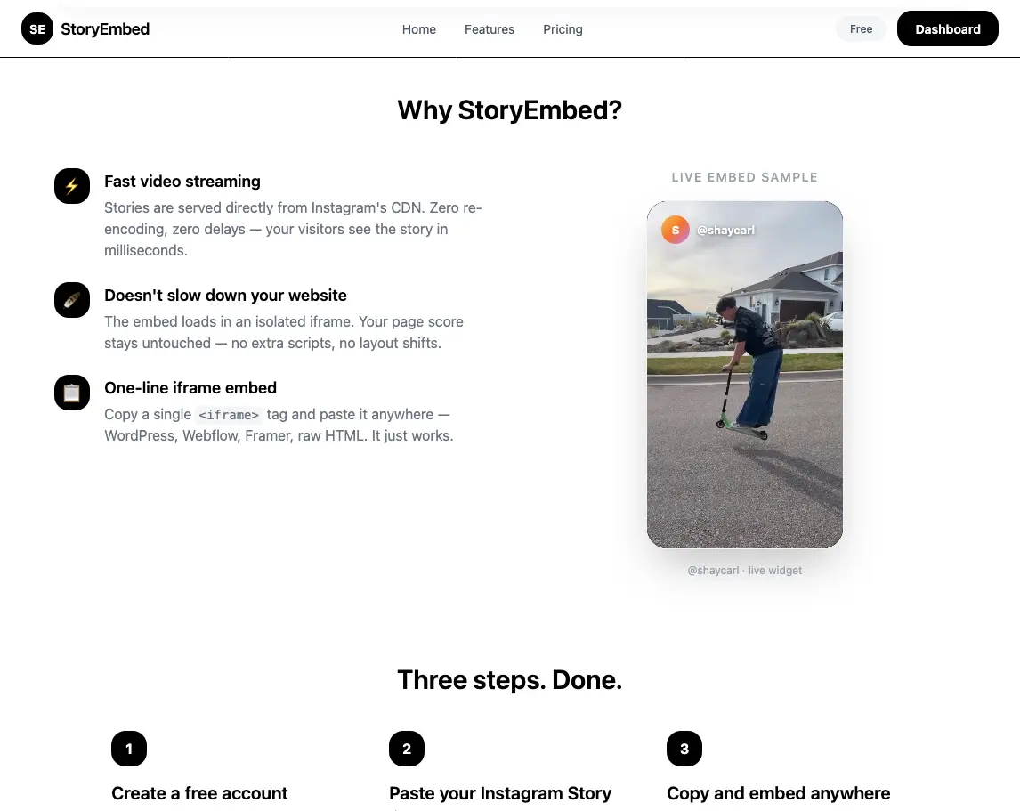 Screenshot 1 of Instagram Story Embed Html Iframe