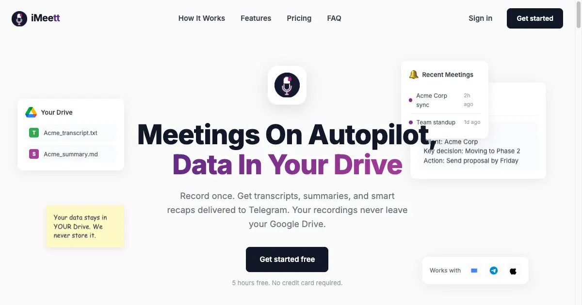 Screenshot 1 of iMeett.ai
