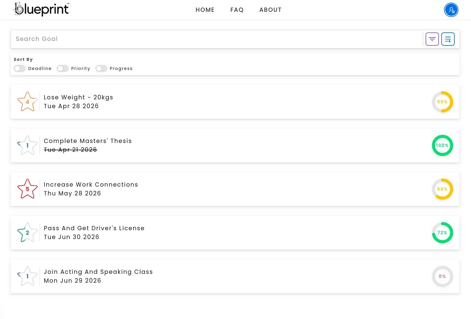 Screenshot 4 of blueprint: THE Goal Setting App