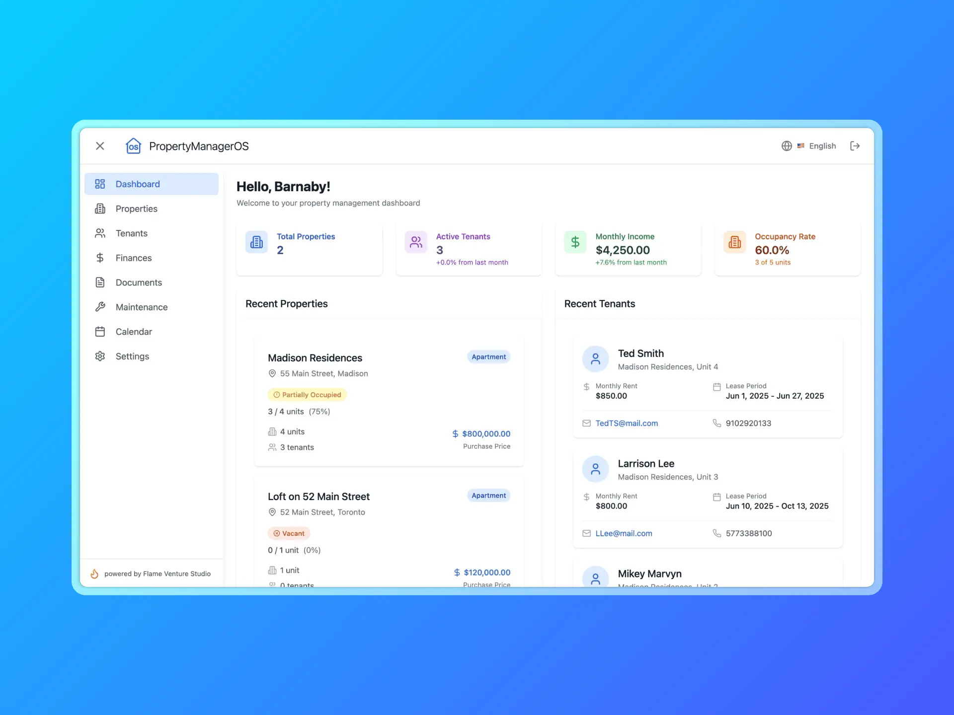 Screenshot 1 of PropertyManagerOS