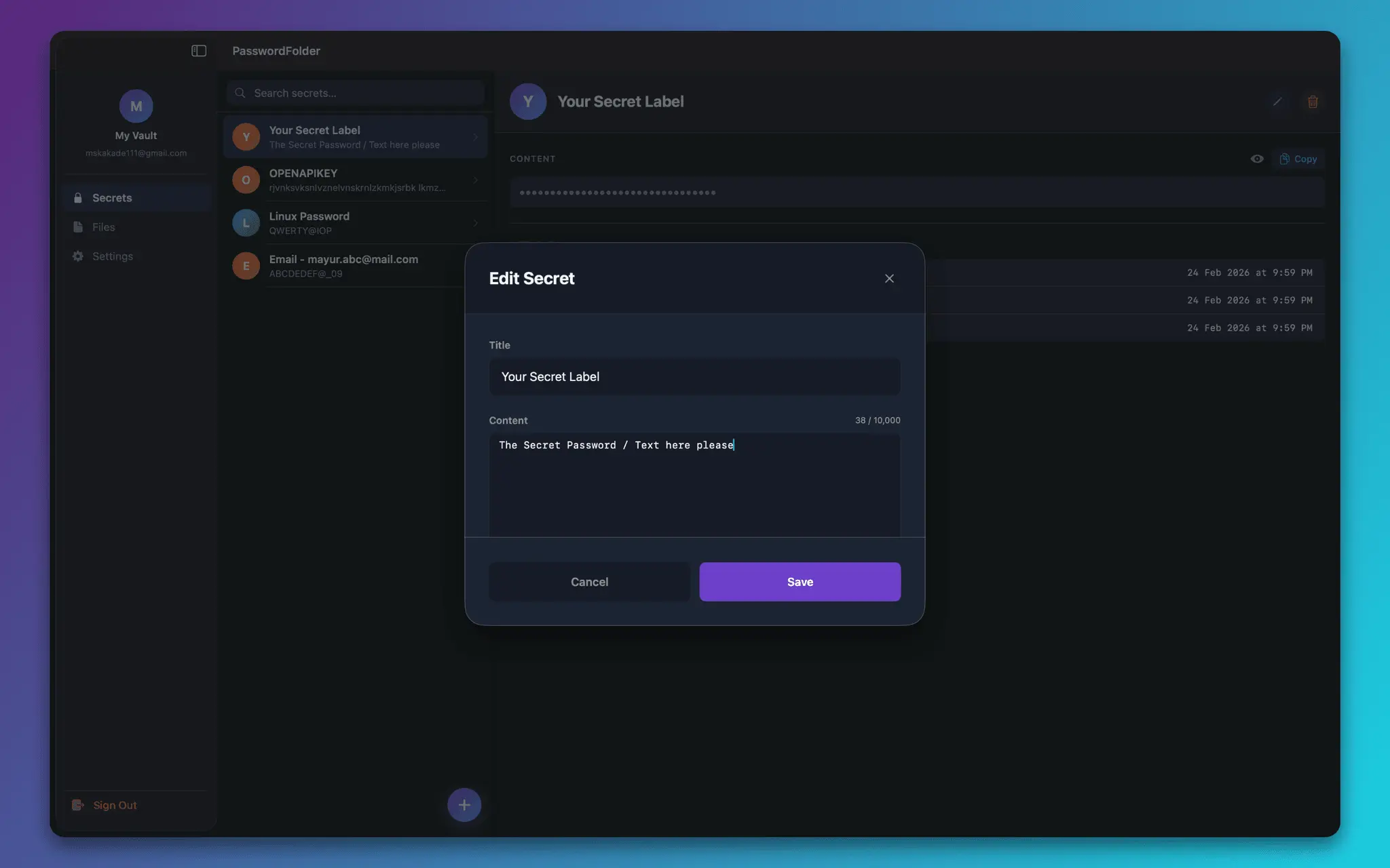 Screenshot 4 of Password Folder
