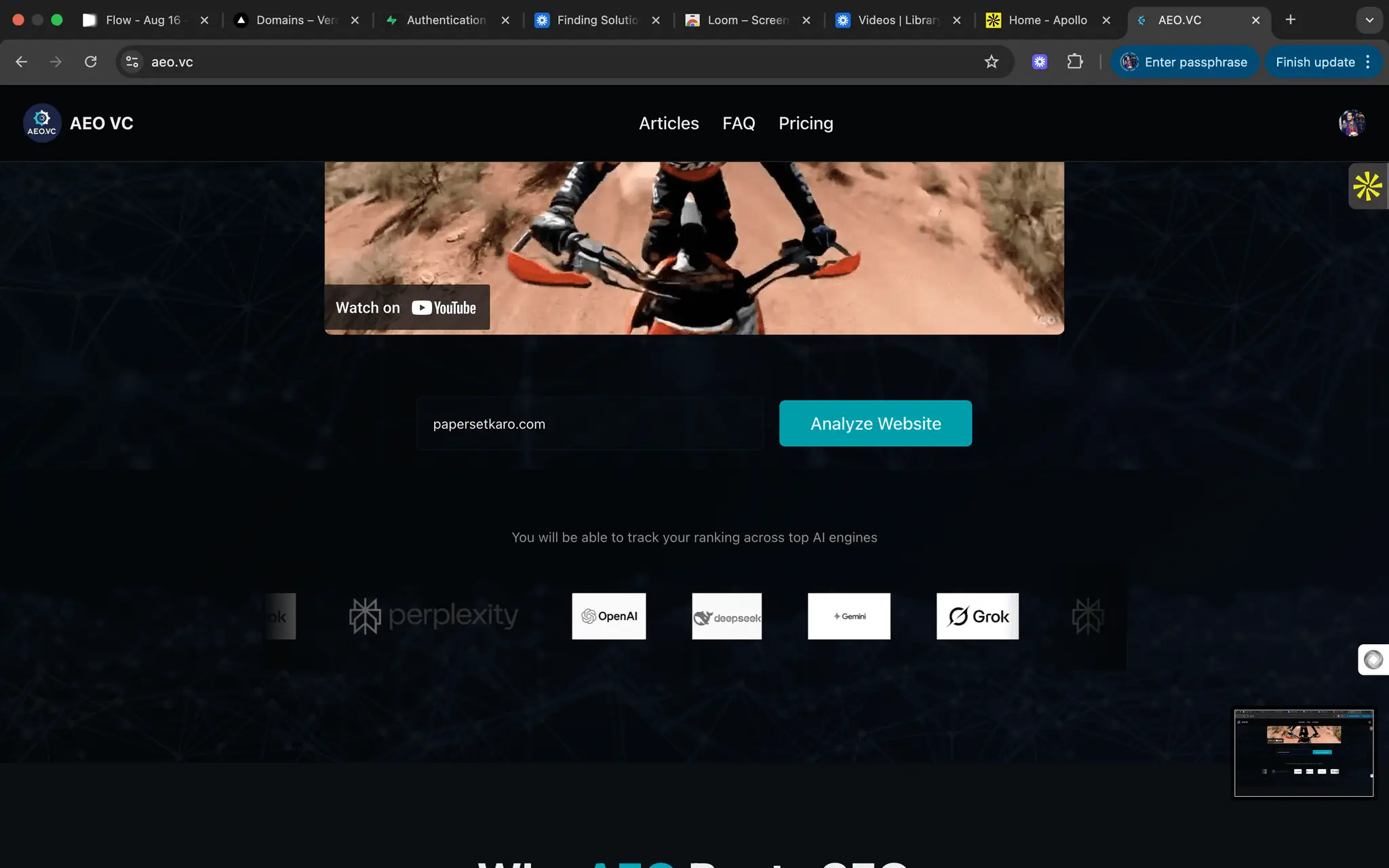 Screenshot 3 of AEO.VC | ChatGPT/ Gemini recommend