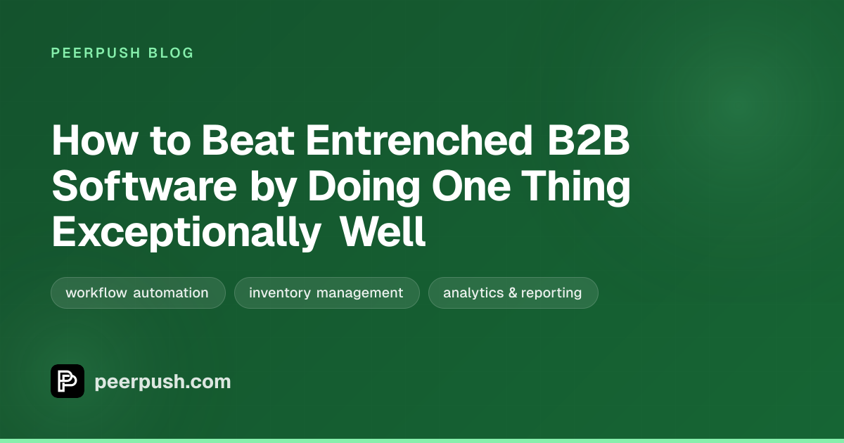 Cover image for How to Beat Entrenched B2B Software by Doing One Thing Exceptionally Well