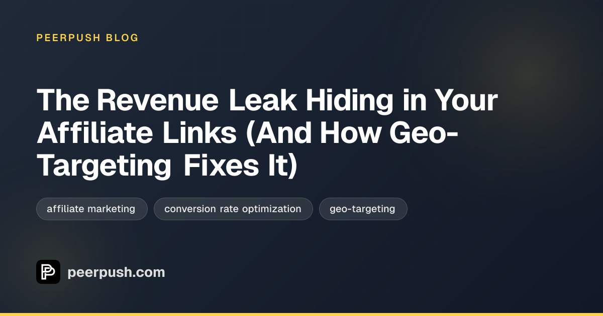 Cover image for The Revenue Leak Hiding in Your Affiliate Links (And How Geo-Targeting Fixes It)