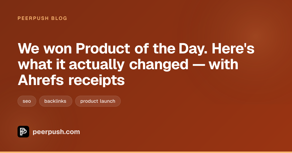 Cover image for We won Product of the Day. Here's what it actually changed — with Ahrefs receipts