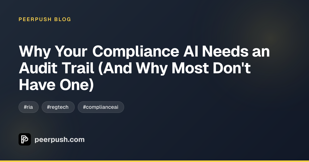 Cover image for Why Your Compliance AI Needs an Audit Trail (And Why Most Don't Have One)