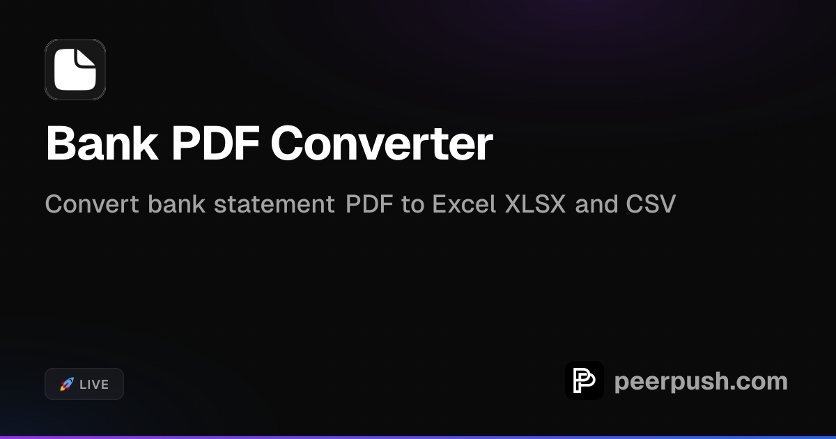 Bank PDF Converter | PeerPush