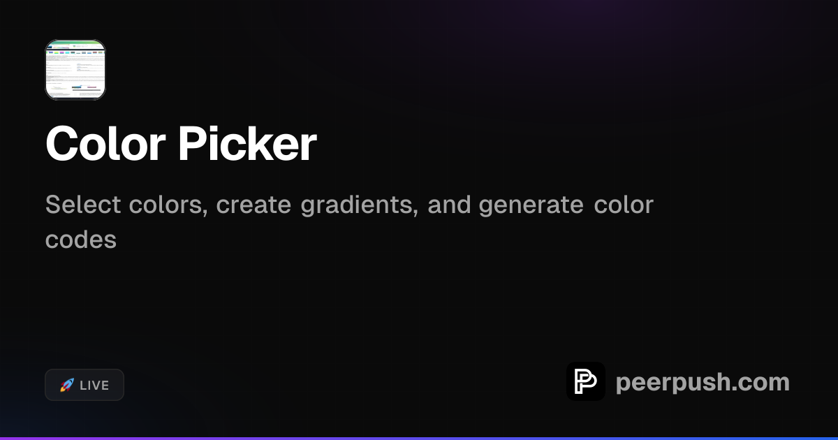 Color Picker - Generate HEX and RGB Codes | PeerPush