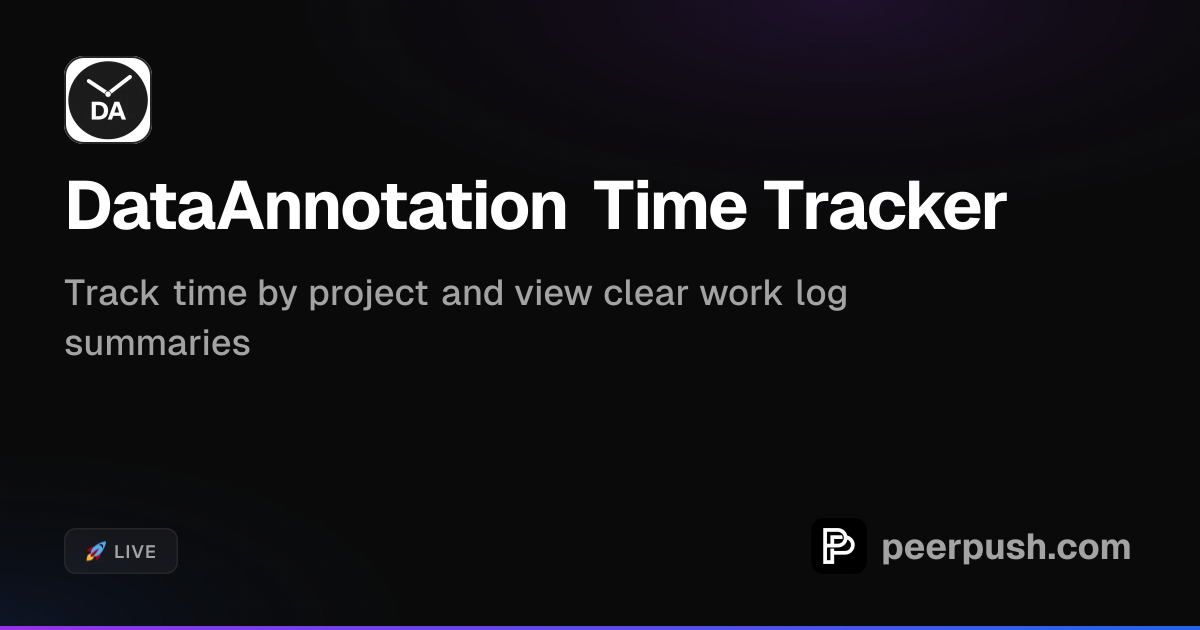 DataAnnotation Time Tracker | PeerPush