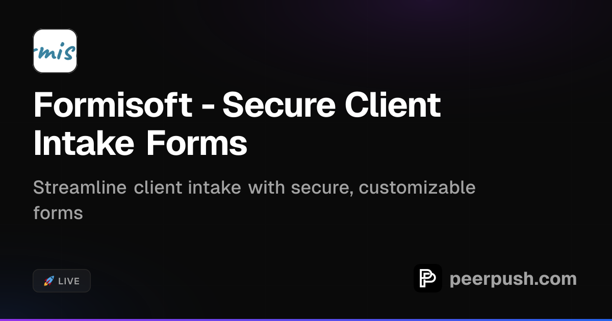 Formisoft - Secure Client Intake Forms | PeerPush