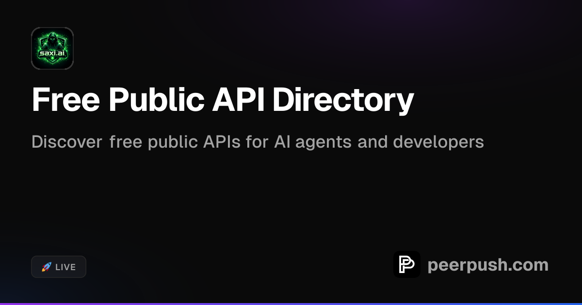 Free Public API Directory | PeerPush
