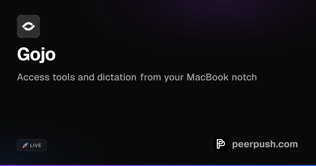 Gojo - Access tools and dictation from your MacBook notch