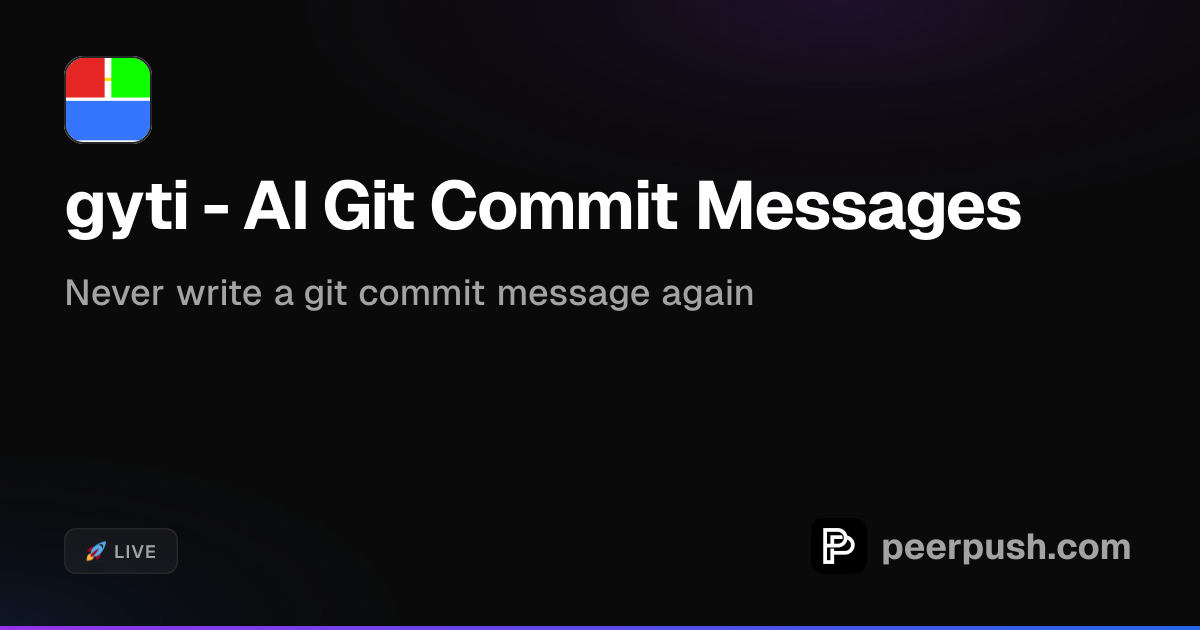 gyti - AI Git Commit Messages | PeerPush