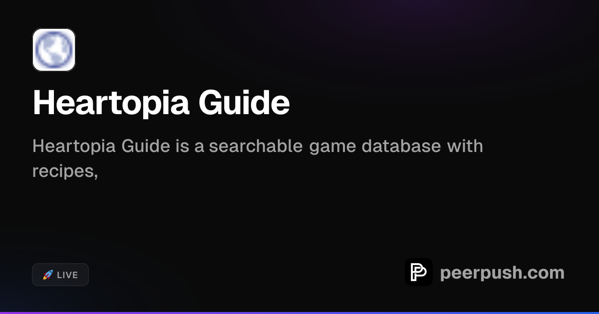 Heartopia Guide | PeerPush
