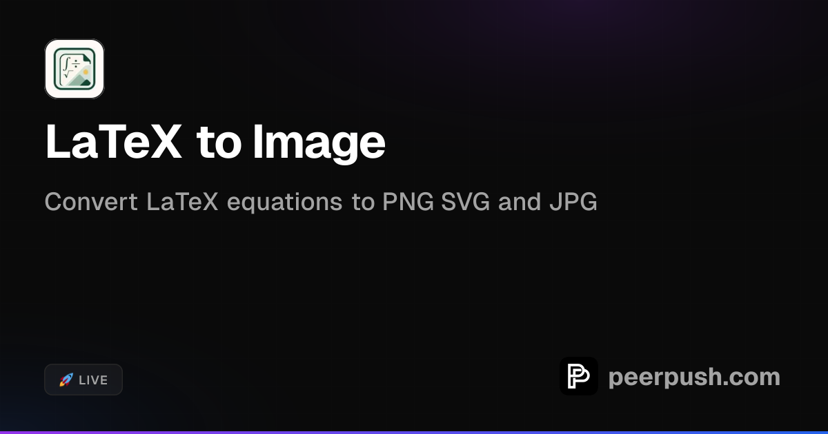 LaTeX to Image - Convert LaTeX equations to PNG SVG and JPG