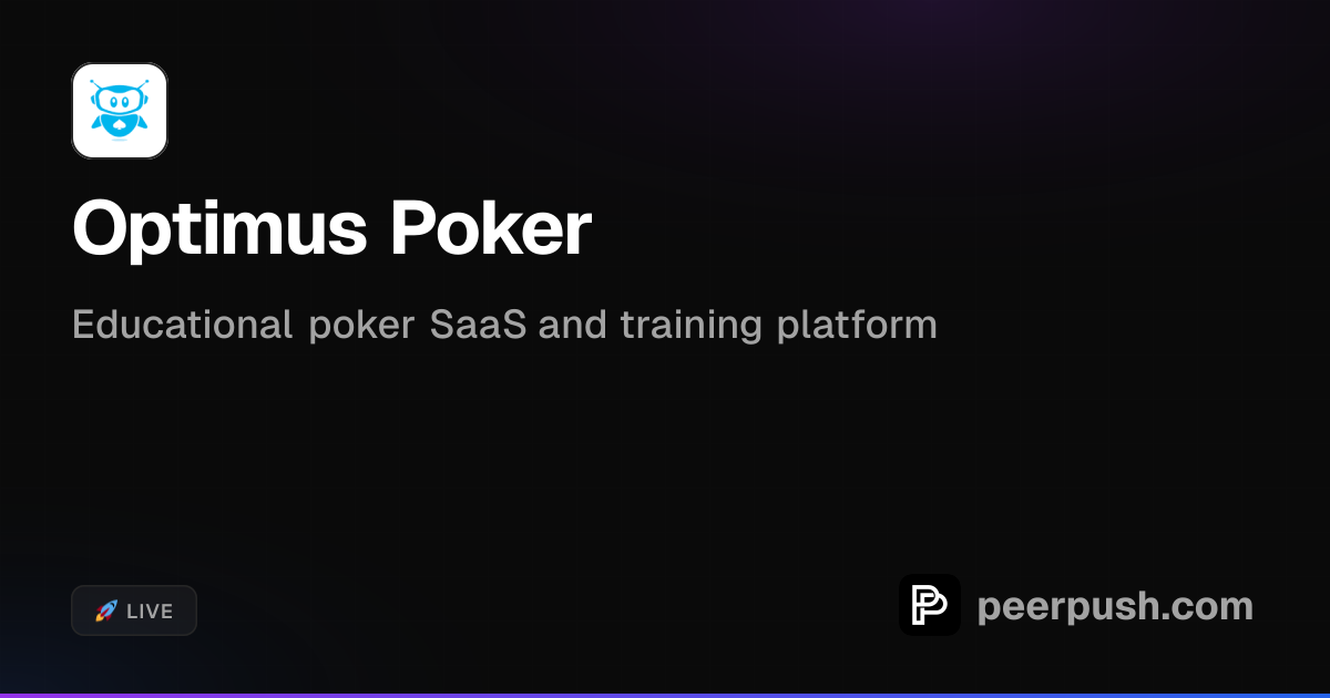 Optimus Poker - Educational poker SaaS and training platform